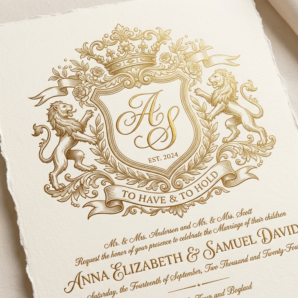 Elegant invitation crest graphic